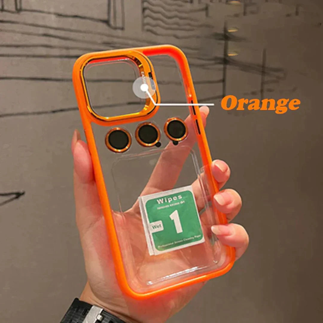 Luxury Camera Lens Flip Bracket Stand Case For iPhone 15 & iPhone 14 Series