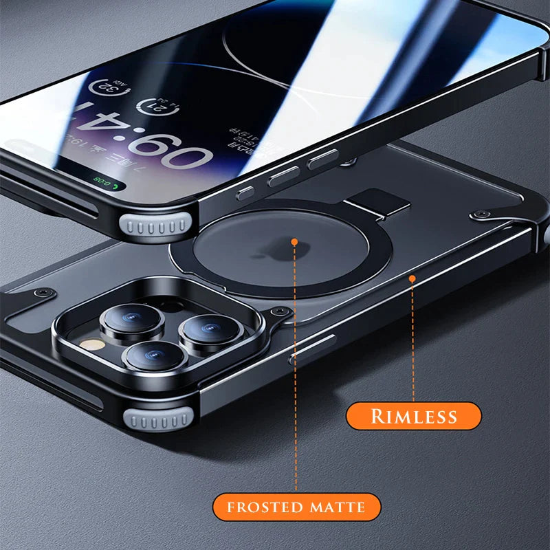 Aluminum Alloy Magnetic Stand Rimless Phone Case