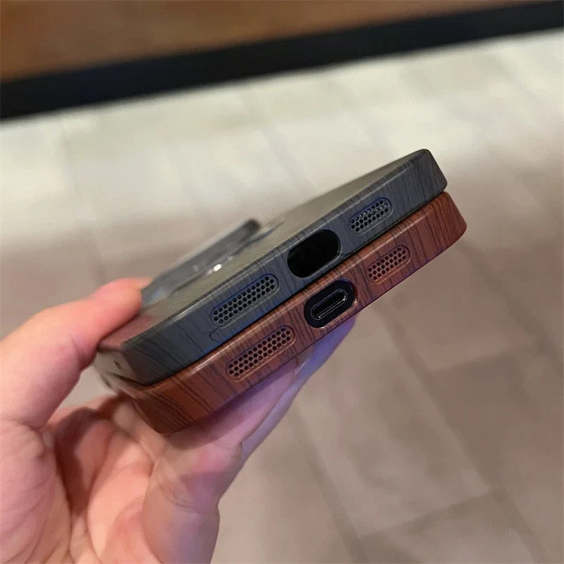 Wood Grain Magnetic Phone Case