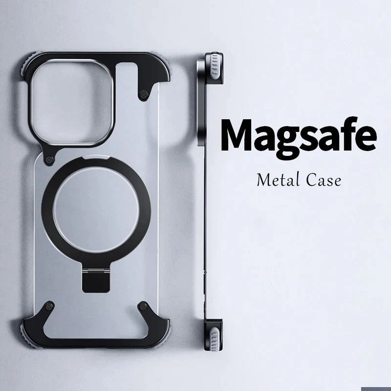 Aluminum Alloy Magnetic Stand Rimless Phone Case