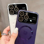 Premium Magsafe Wireless Charging AG Nano Chromatic Glass Lens Case For iPhone 15 Series